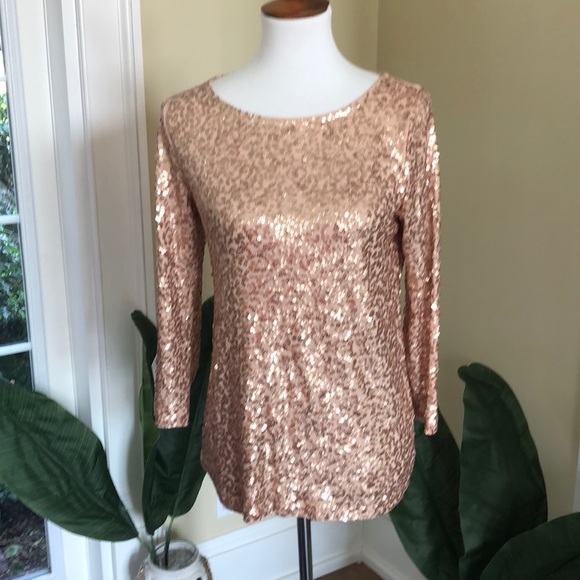 J. Crew Tops - Champagne Sequin top  🥂  🍾